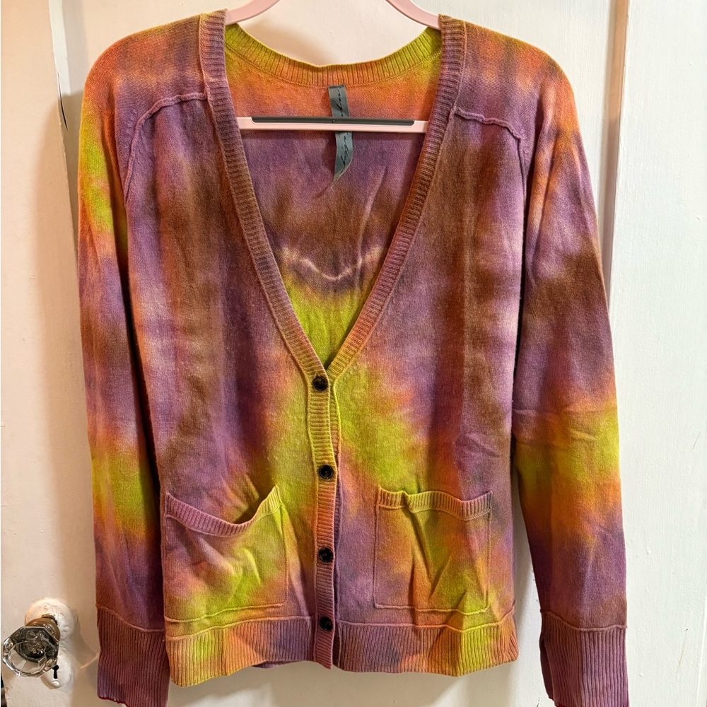 Raquel Allegra Tie-Dye Button-Up Women's Sweater